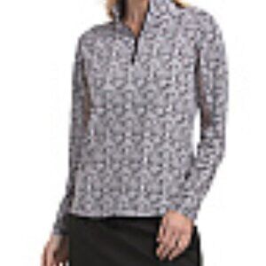 ibkul quarter zip  long sleeve top  Black & white     L